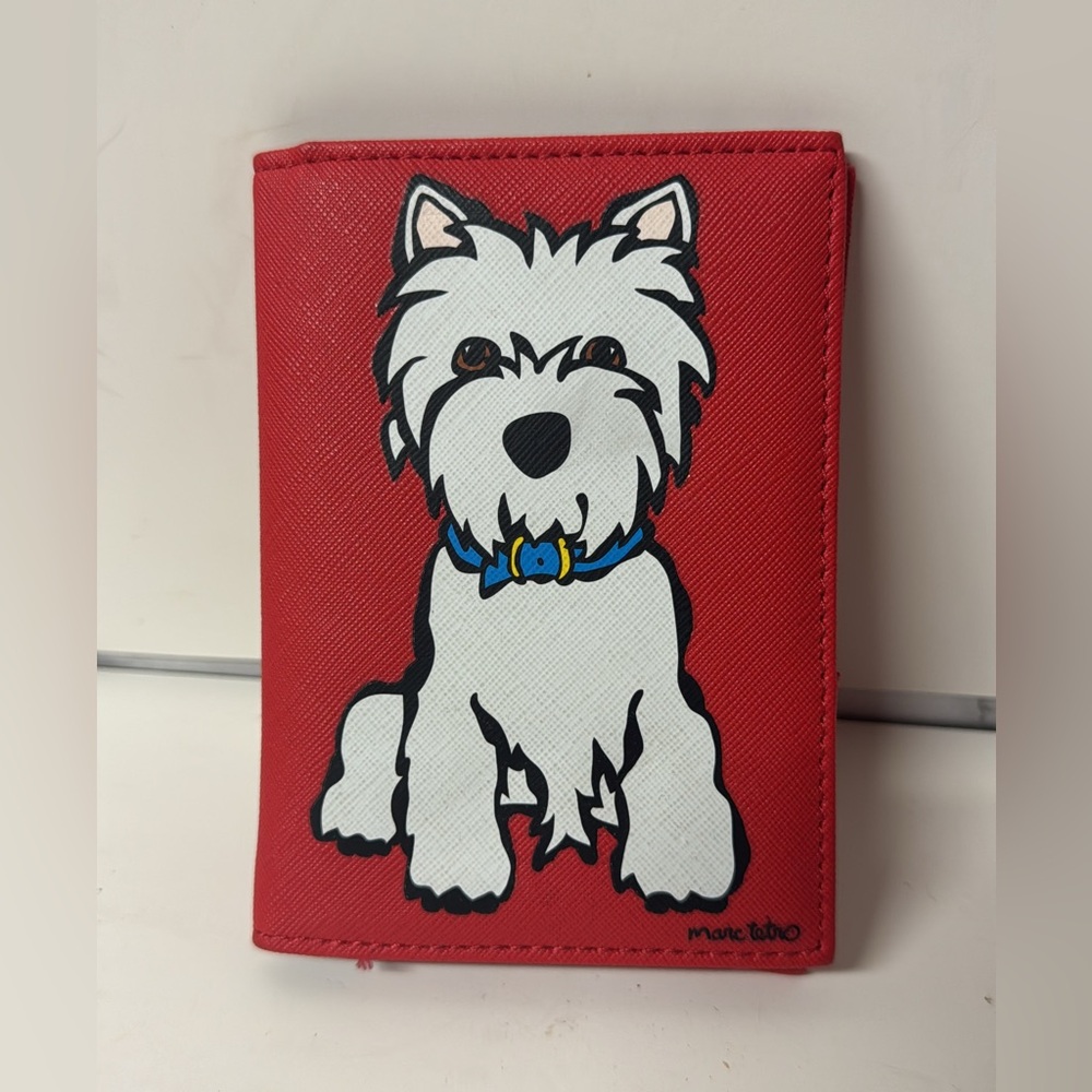 MARC TETRO PASSPORT HOLDER WALLET RED DOG